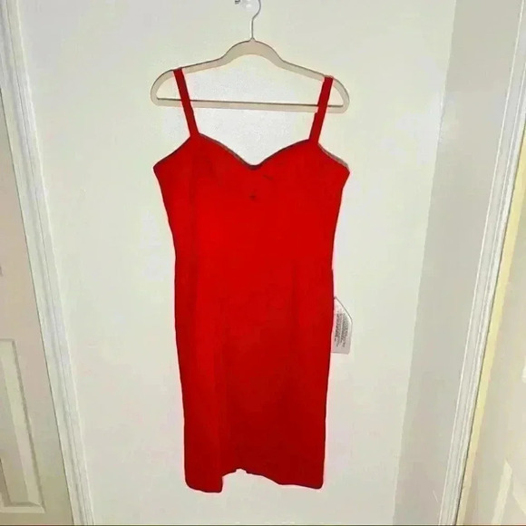 Dress the Population Eve Midi Sheath Dress Red Size XL - Picture 2 of 7